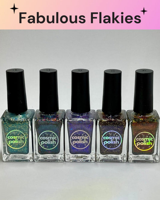 Unveiling Cosmic Elegance: The Fabulous Flakies Nail Polish Bundle - Cosmic Polish Australia