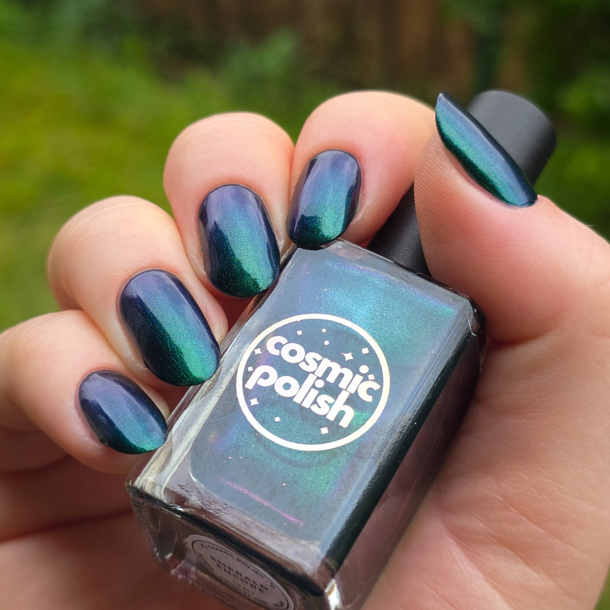 Emerald Encore nail polish by Cosmic Polish