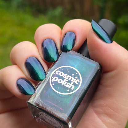 Emerald Encore nail polish by Cosmic Polish