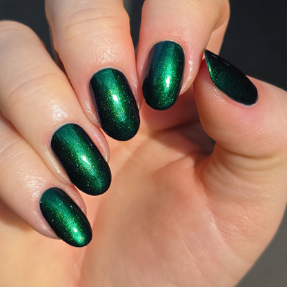 Emerald Encore nail polish by Cosmic Polish