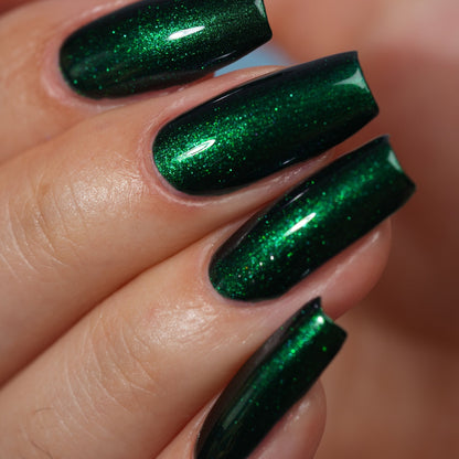Emerald Encore nail polish by Cosmic Polish