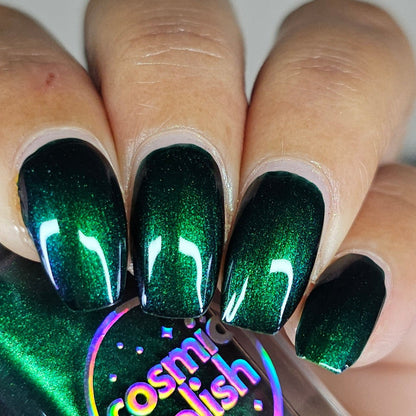 Emerald Encore nail polish by Cosmic Polish