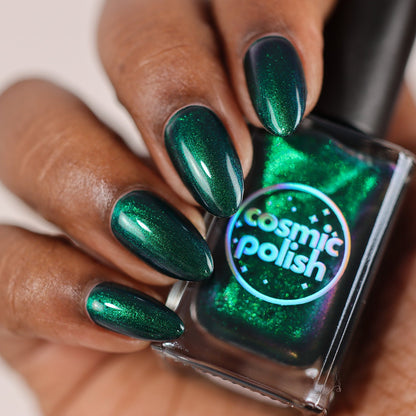 Emerald Encore nail polish by Cosmic Polish