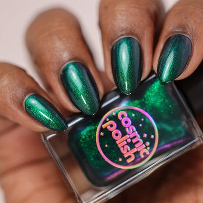 Emerald Encore nail polish by Cosmic Polish