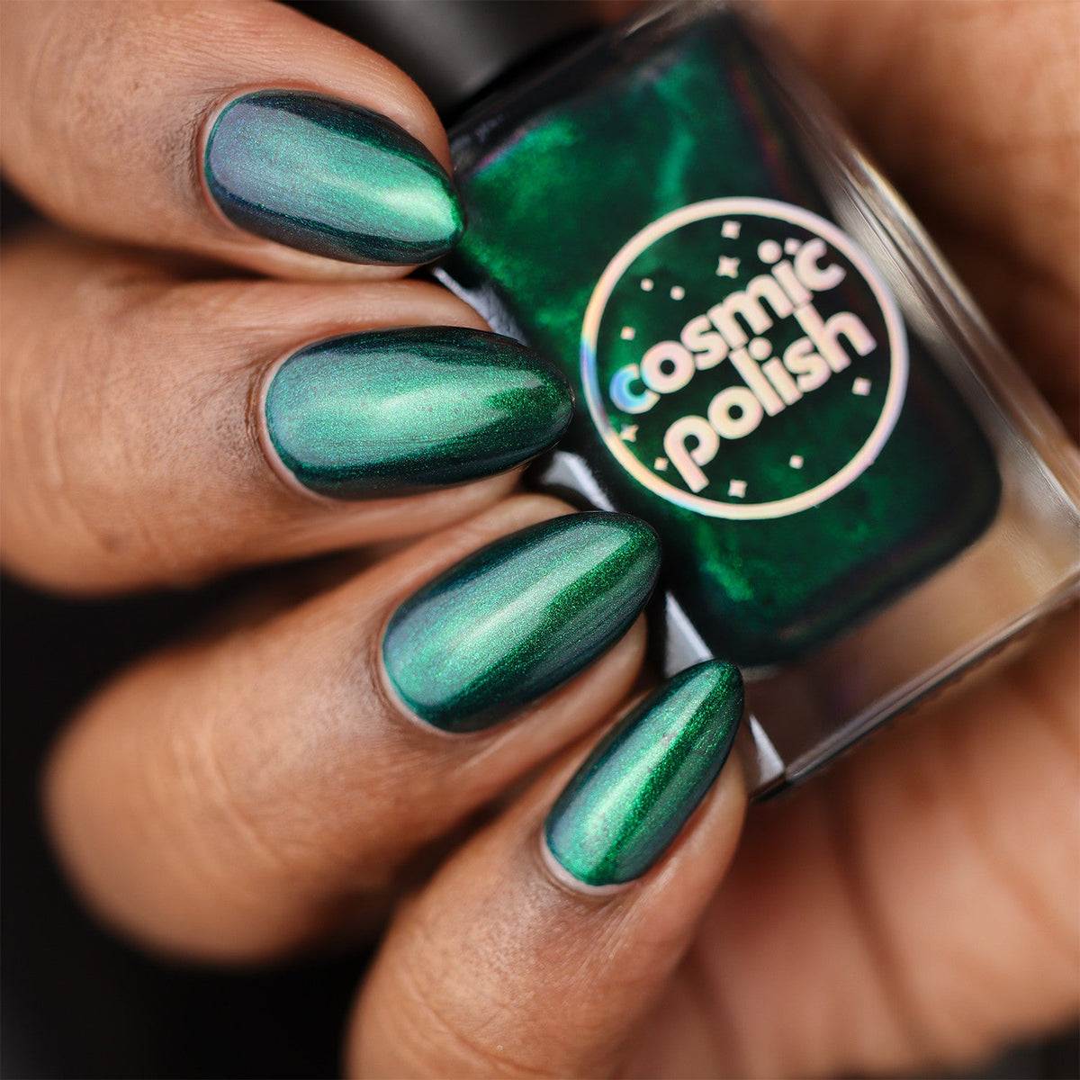 Emerald Encore nail polish by Cosmic Polish