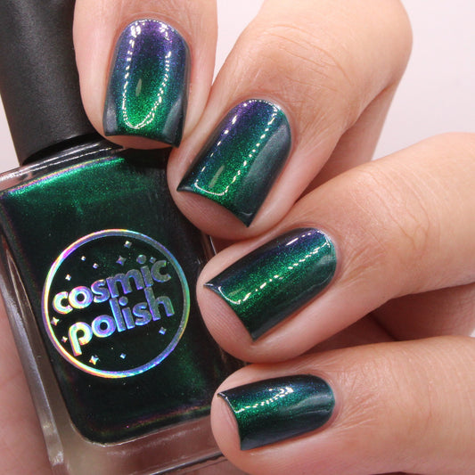 Emerald Encore nail polish by Cosmic Polish