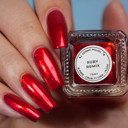 Ruby Remix nail polish by Cosmic Polish
